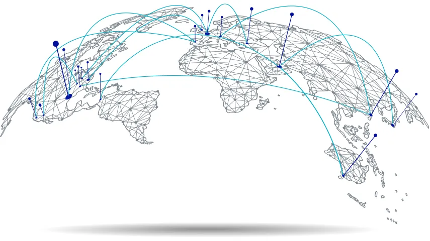 Map indicating CPChem's facilities worldwide (map)
